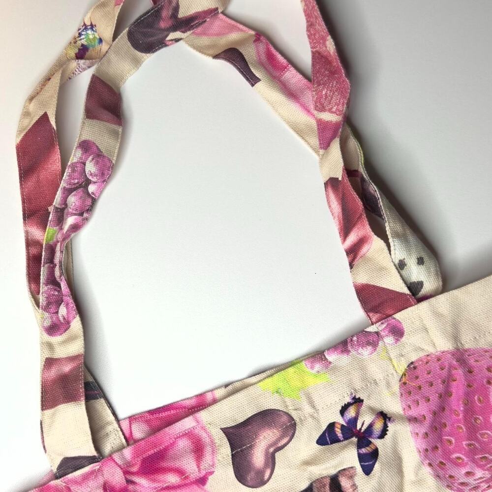 Monki Pink Coquette Canvas Tote Bag